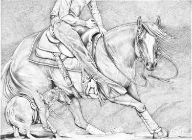 375x274 Original Horse Black White Drawings For Sale Saatchi Art - Western Horse Drawings