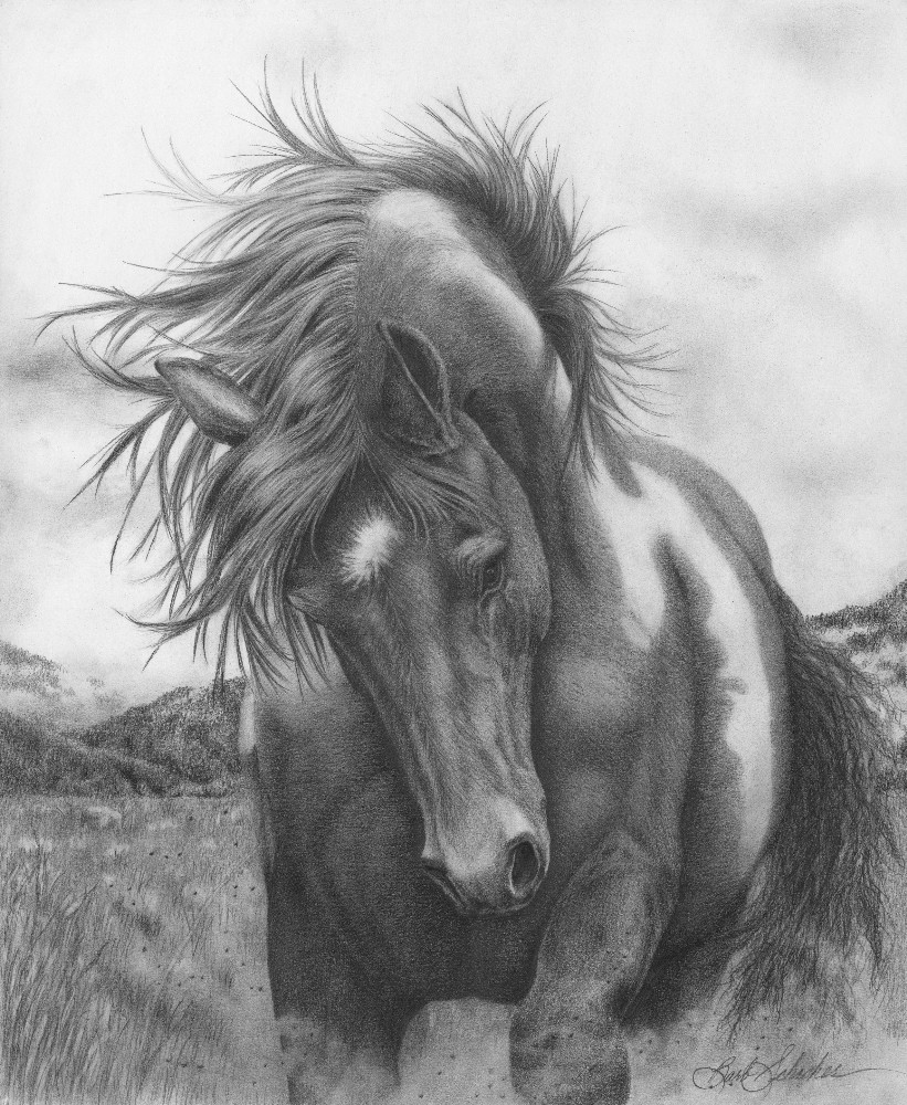 821x1000 sacred stomping original western art pencil drawing - Western Horse Drawings