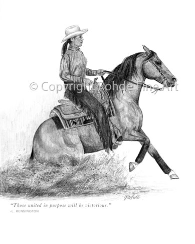 389x486 Slidin' - Western Horse Drawings