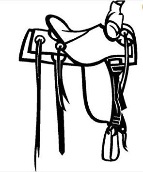 295x355 western saddle vinyl decal sticker car truck sign rv trailer - Western Saddle Drawing