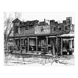 307x307 Old Western Town Postcards Zazzle Au - Western Town Drawing