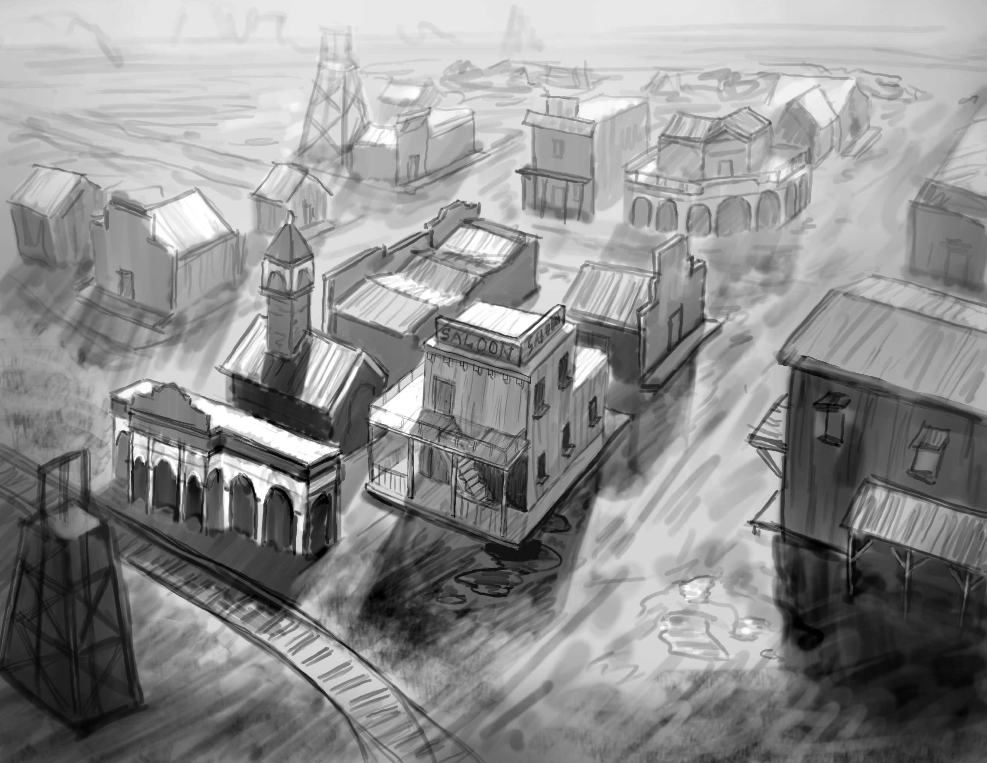 3300x2550 Western Town Layout Kunli Zhan - Western Town Drawing