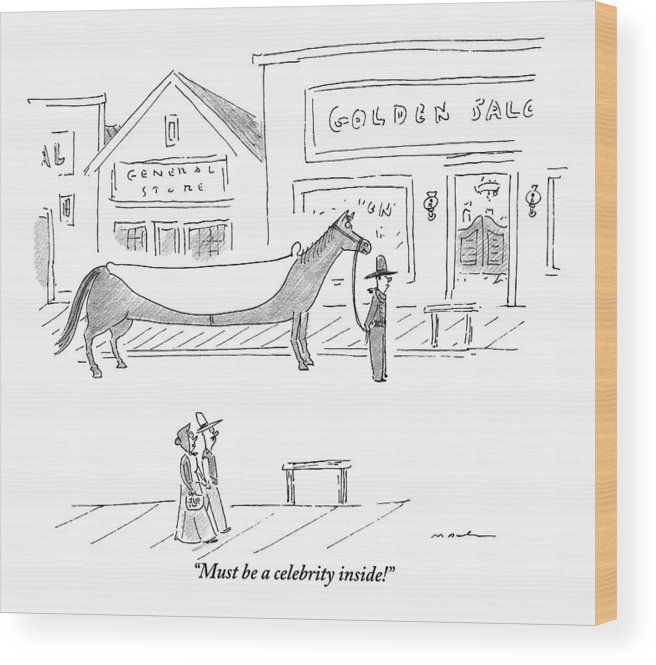 656x665 a man and a woman in a western town look wood print - Western Town Drawing