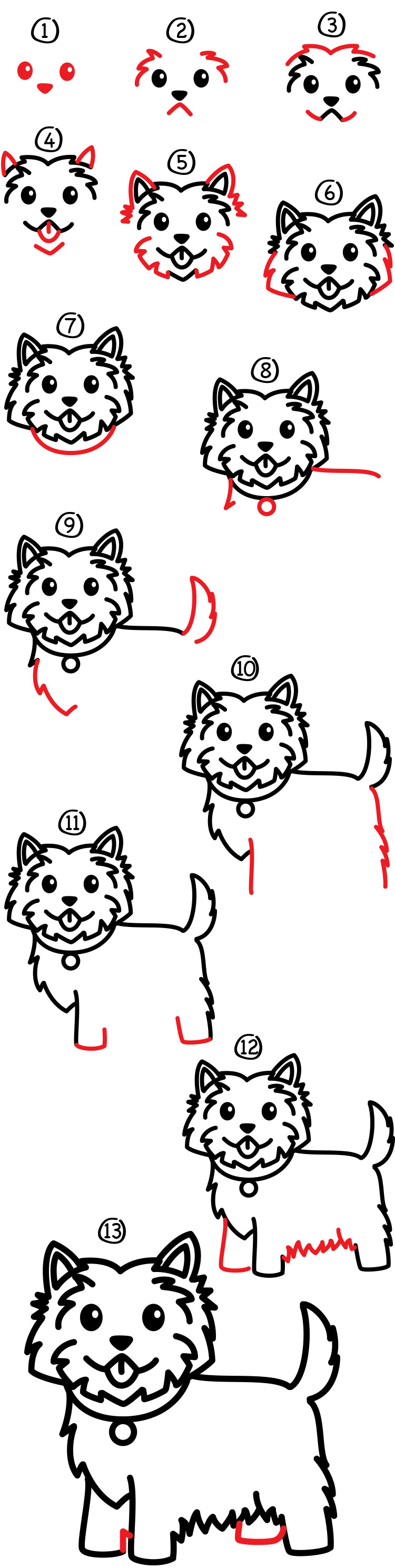 750x2977 how to draw a cartoon westie - Westie Drawing