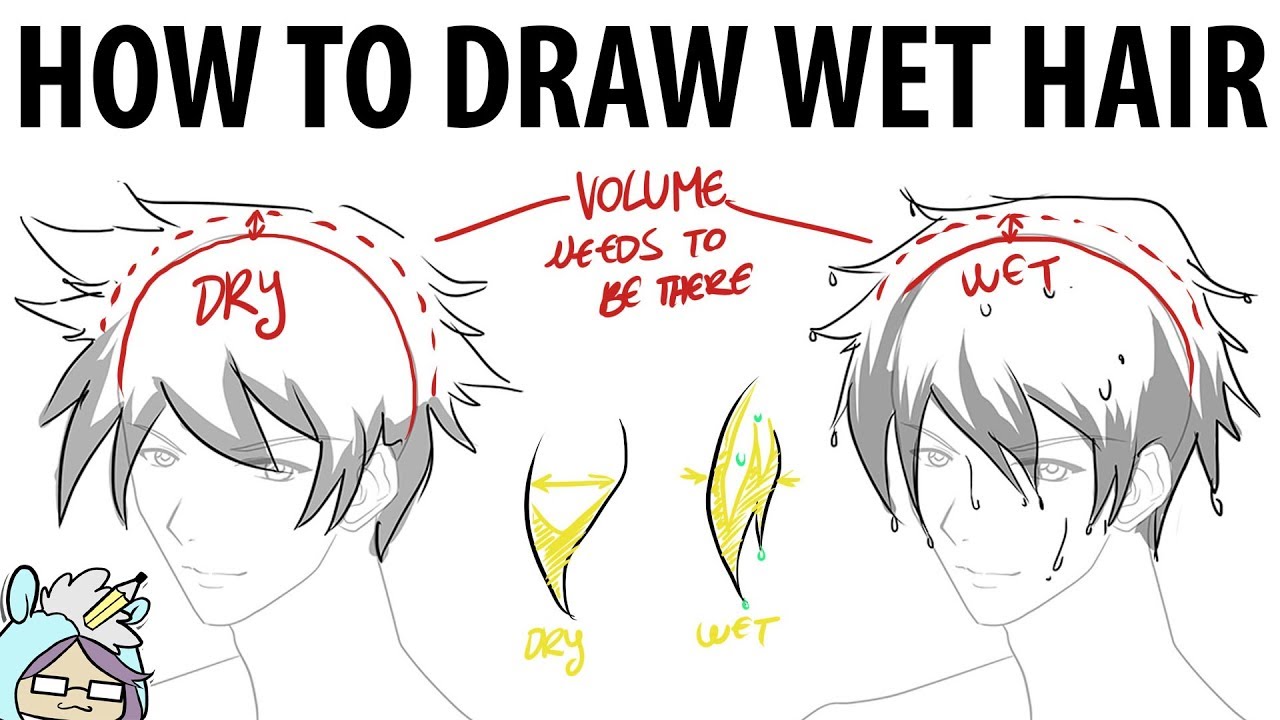 1280x720 how to draw wet hair four diferent ways full lesson - Wet Hair Drawing