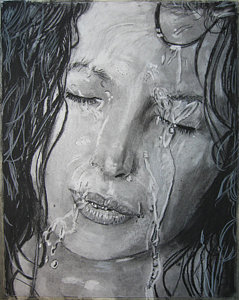 239x300 the shower drawing - Wet Hair Drawing