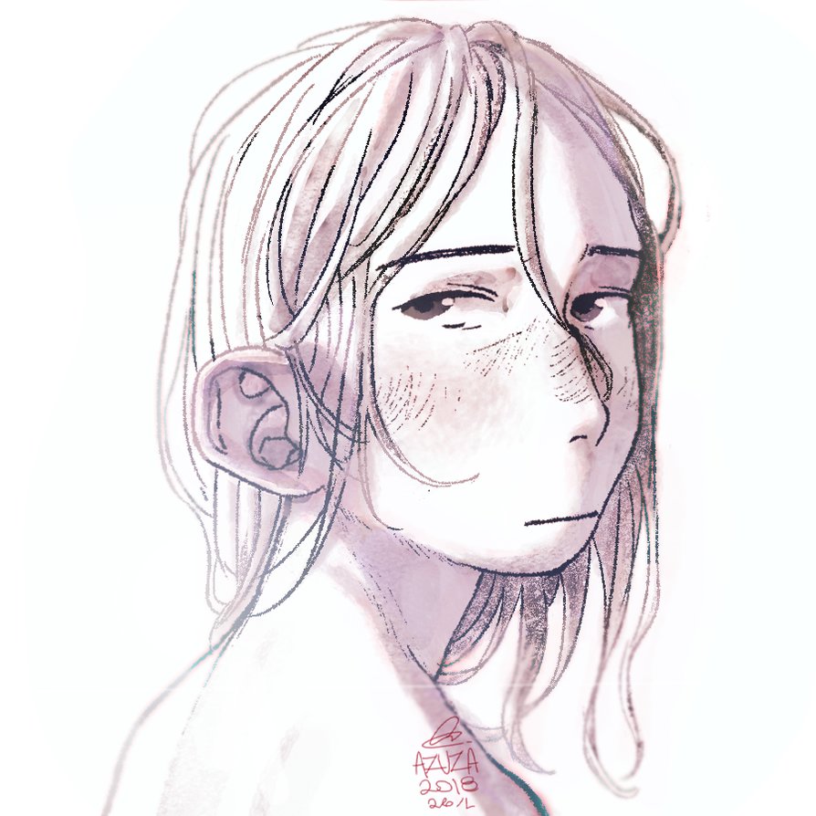 894x894 wet hair - Wet Hair Drawing