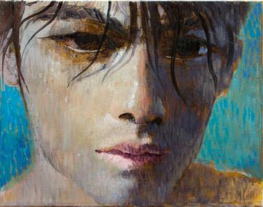 375x295 young man with wet hair painting - Wet Hair Drawing