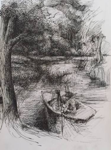 375x505 wetland landscape drawing - Wetland Drawing