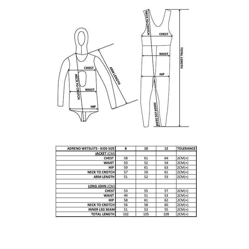 800x800 size guides adreno scuba diving - Wetsuit Drawing