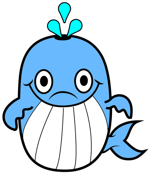 500x565 How To Draw A Cartoon Whale With Easy Step - Whale Cartoon Drawing