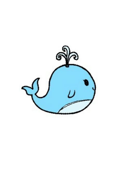 500x675 why are cartoon whales so cute we heart it overlay, whale - Whale Cartoon Drawing