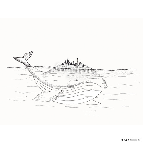 500x500 whale sketch, sketch of a fairy whale in the sea, whale drawing - Whale Drawing