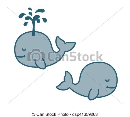 450x405 Two Cartoon Whales Cute And Simple Cartoon Whale Drawing - Whale Images Drawings