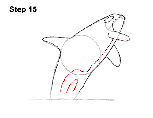 500x386 How To Draw A Killer Whale Breaching Video Step - Whale Line Drawing