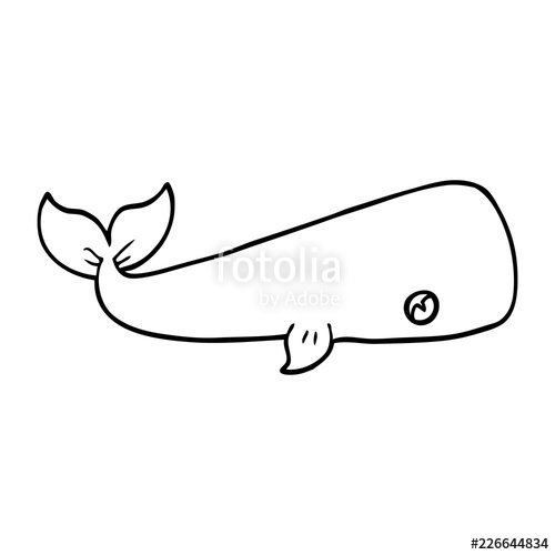 500x500 Line Drawing Cartoon Sea Whale Stock Image And Royalty Free - Whale Line Drawing
