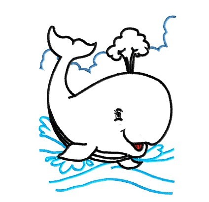 424x411 Random Whale Outline - Whale Outline Drawing