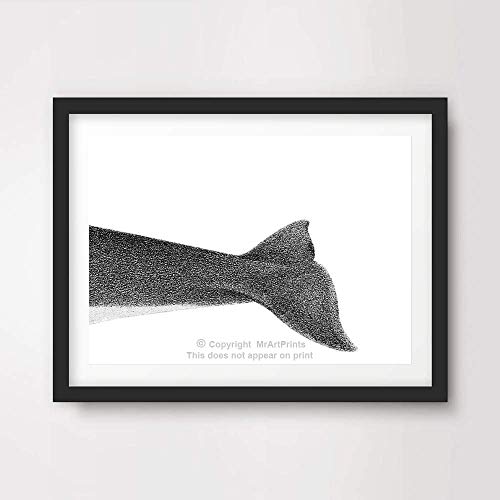 500x500 Whale Tail Illustration Painting Drawing Art Print - Whale Tail Drawing