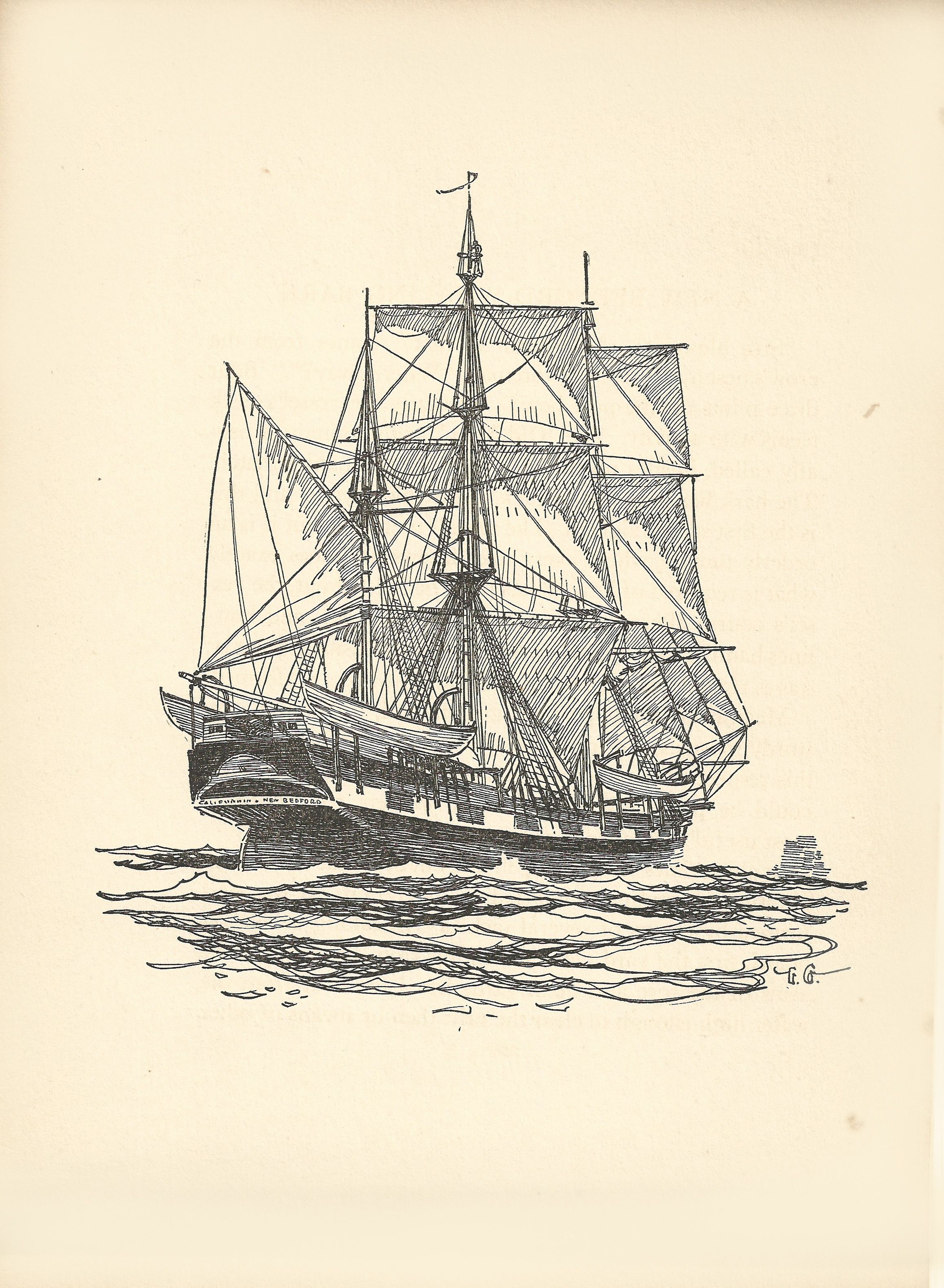 Vintage Ship Drawing