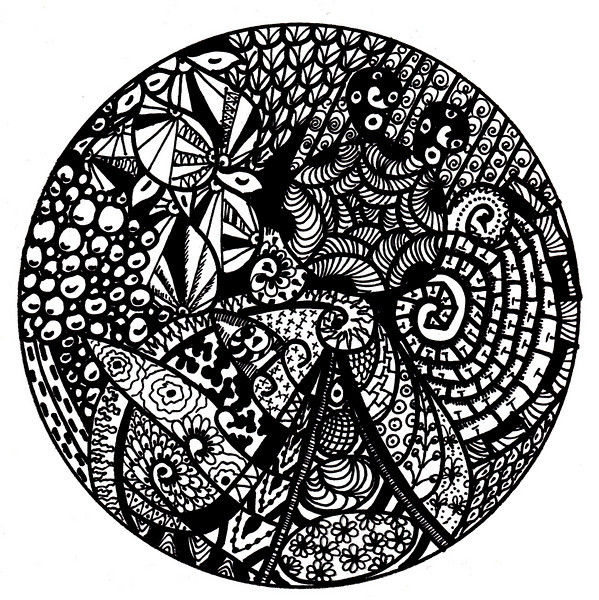 599x600 How To Draw A Mandala With Zentangles! - What Is Mandala Drawing