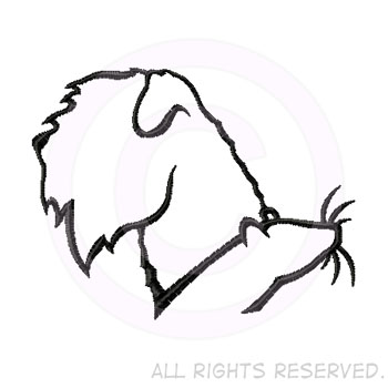 350x350 wheaten terrier and rat silhouette embroidered t shirt sew dog crazy - Wheaten Terrier Drawing