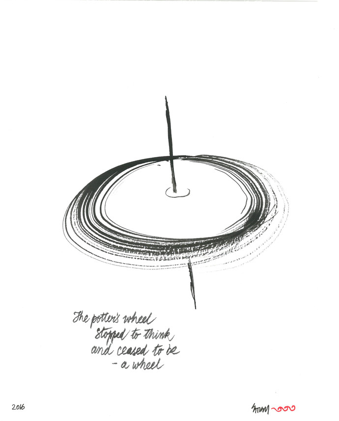 690x858 The Potter's Wheel - Wheel Drawing