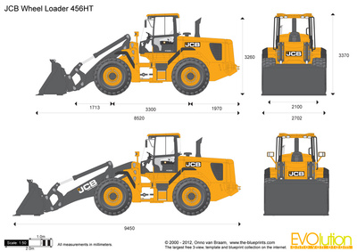 400x283 Jcb Wheel Loader Vector Drawing - Wheel Loader Drawing