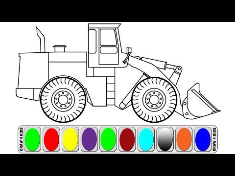 480x360 The Wheel Loader Drawing And Coloring Colors For Kids - Wheel Loader Drawing