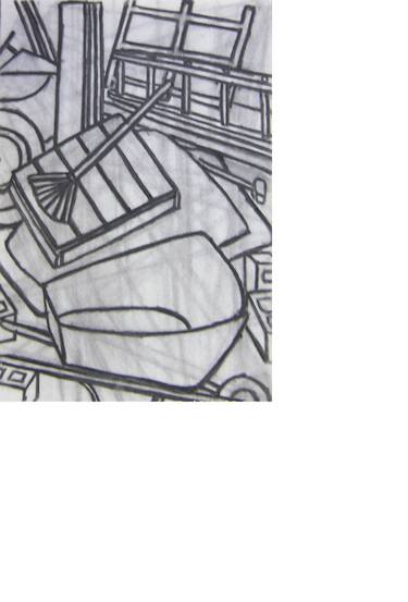 375x553 rake, skid, and wheelbarrow drawing - Wheelbarrow Drawing