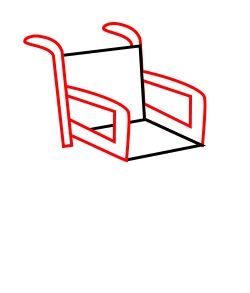 250x293 drawing a cartoon wheelchair - Wheelchair Drawing
