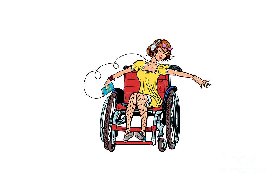 900x599 dancing girl in a wheelchair drawing - Wheelchair Drawing