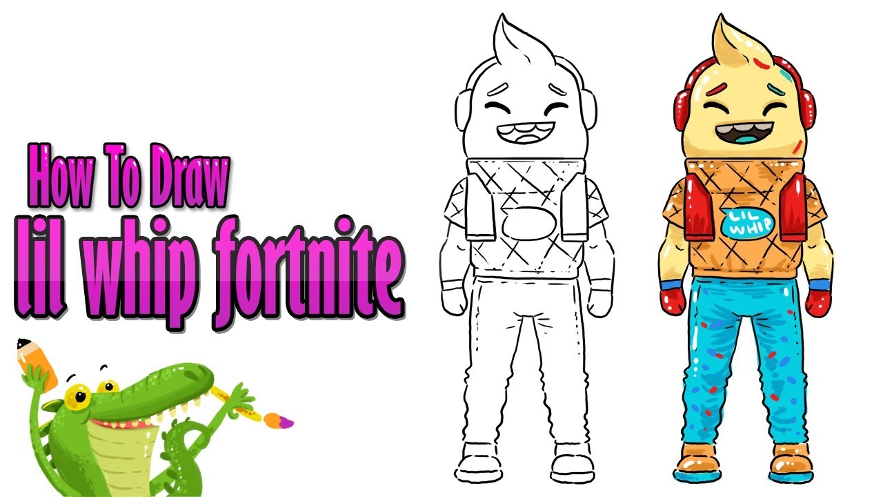 1280x720 How To Draw And Coloring A Cute Fortnite Lil Whip Skin Easy Step - Whip Drawing