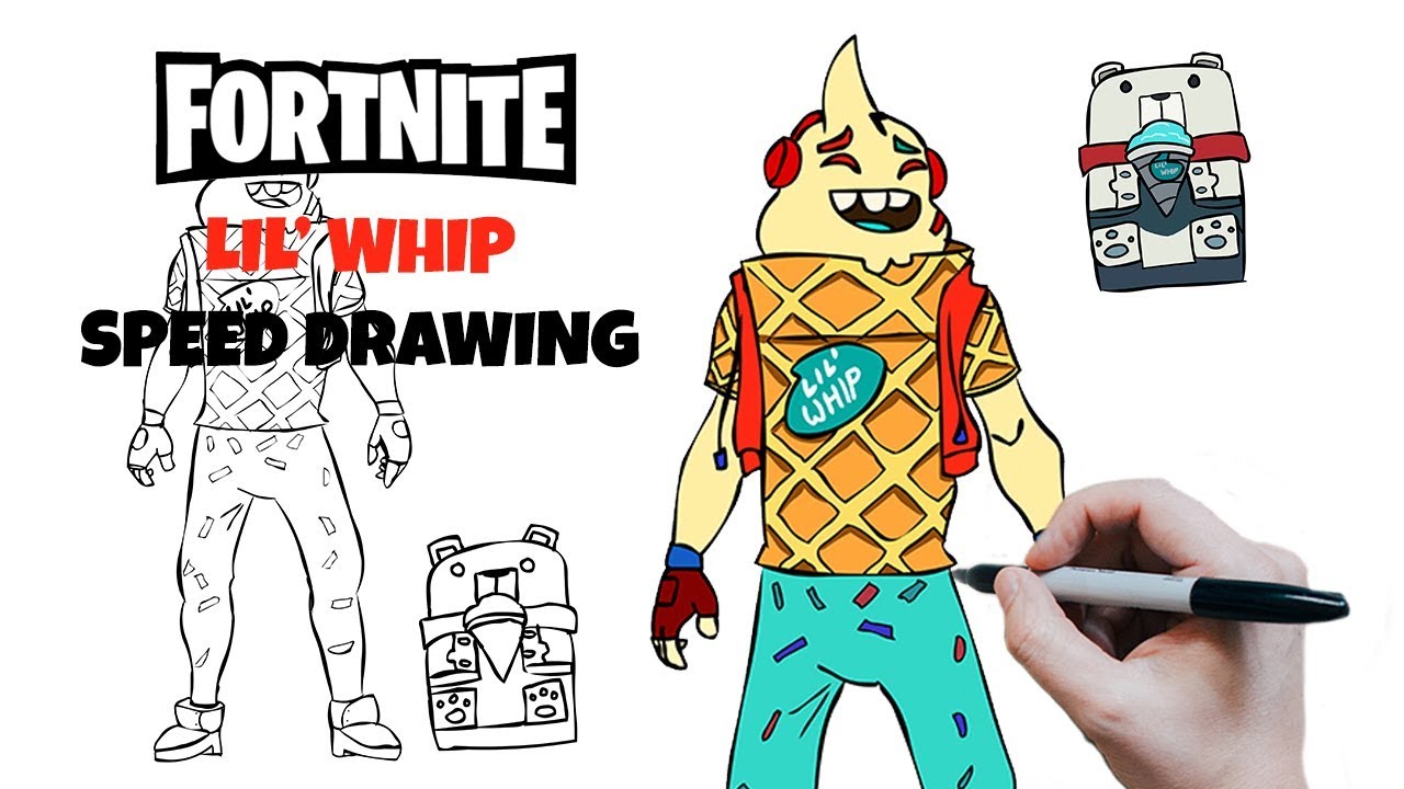 1280x720 New Lil' Whip Drawing Speed Drawing How To Draw Fortnite - Whip Drawing