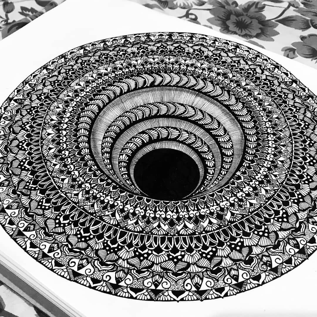 1080x1080 mandala whirlpool optical effect - Whirlpool Drawing