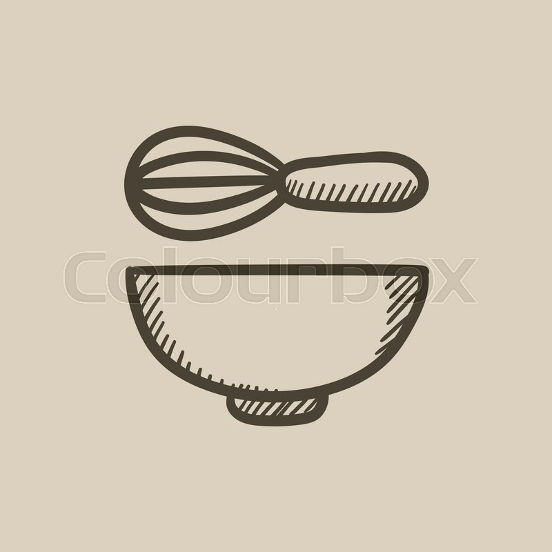 800x800 whisk and bowl vector sketch icon stock vector colourbox - Whisk Drawing
