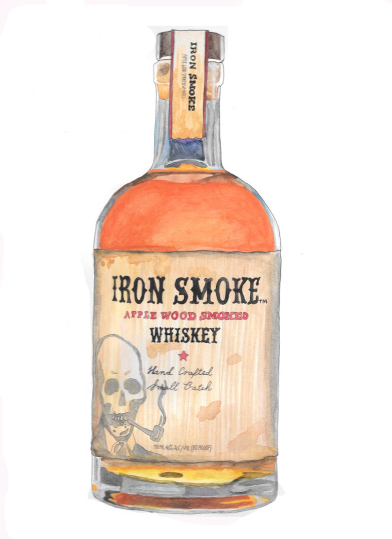794x1093 iron smoke whiskey bottle life drawing painted in watercolor etsy - Whiskey Bottle Drawing