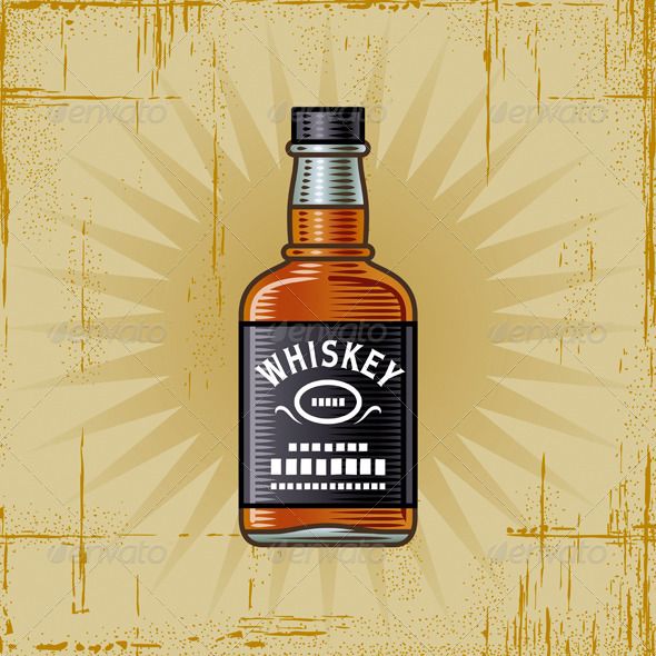 590x590 retro whiskey bottle - Whiskey Bottle Drawing
