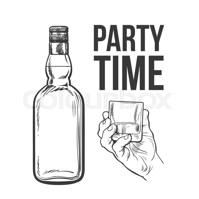 800x800 whiskey bottle and hand holding full stock vector colourbox - Whiskey Bottle Drawing