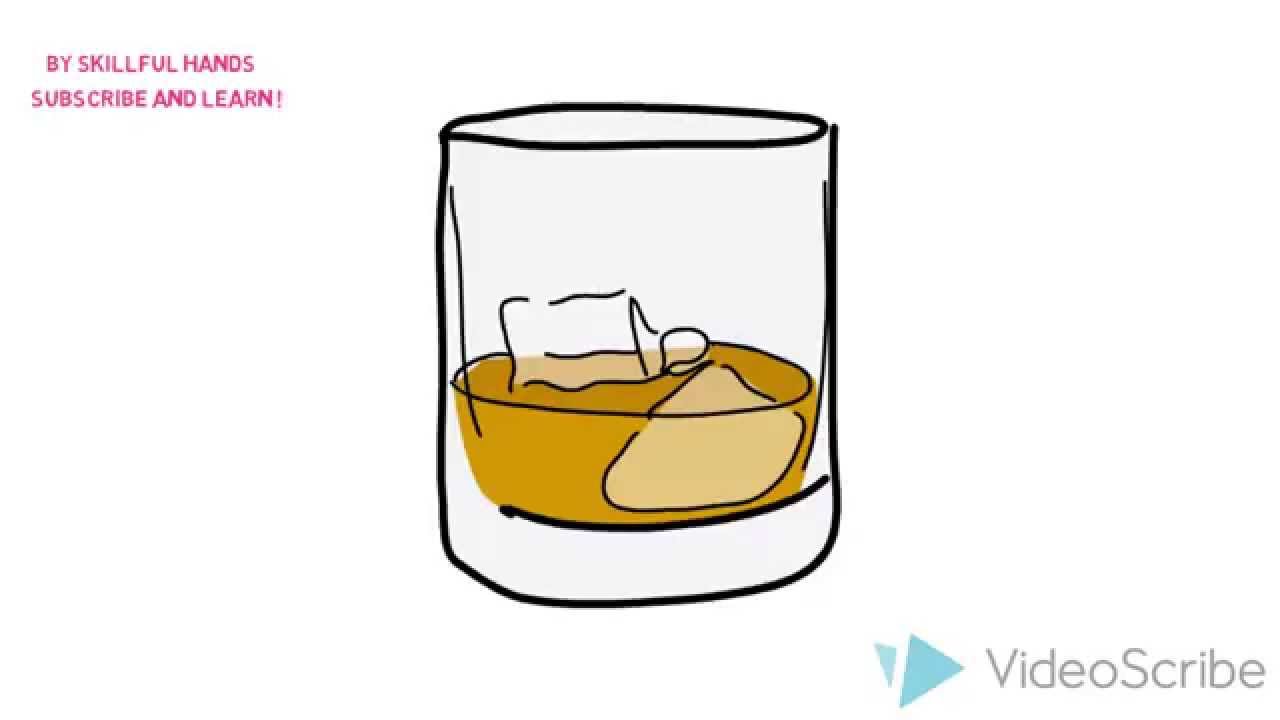 1280x720 how to draw a whiskey on the rocks kak narisovat viski so ldom - Whiskey Drawing