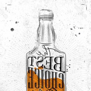 300x300 photostock vector poster bottle whiskey lettering the best choice - Whiskey Drawing