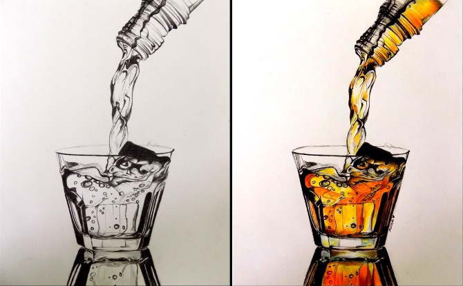 670x415 Glass - Whiskey Drawing