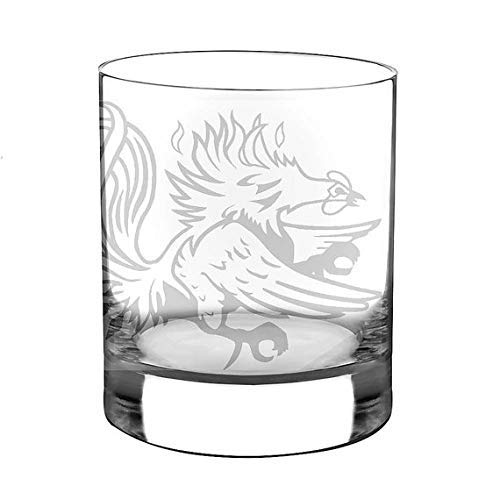 500x500 usc gamecock etched whiskey glass, ounces, south - Whiskey Glass Drawing