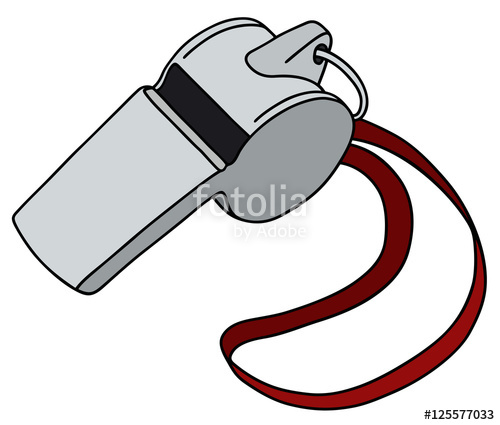 500x425 hand drawing of a metal whistle with the red cord stock image - Whistle Drawing