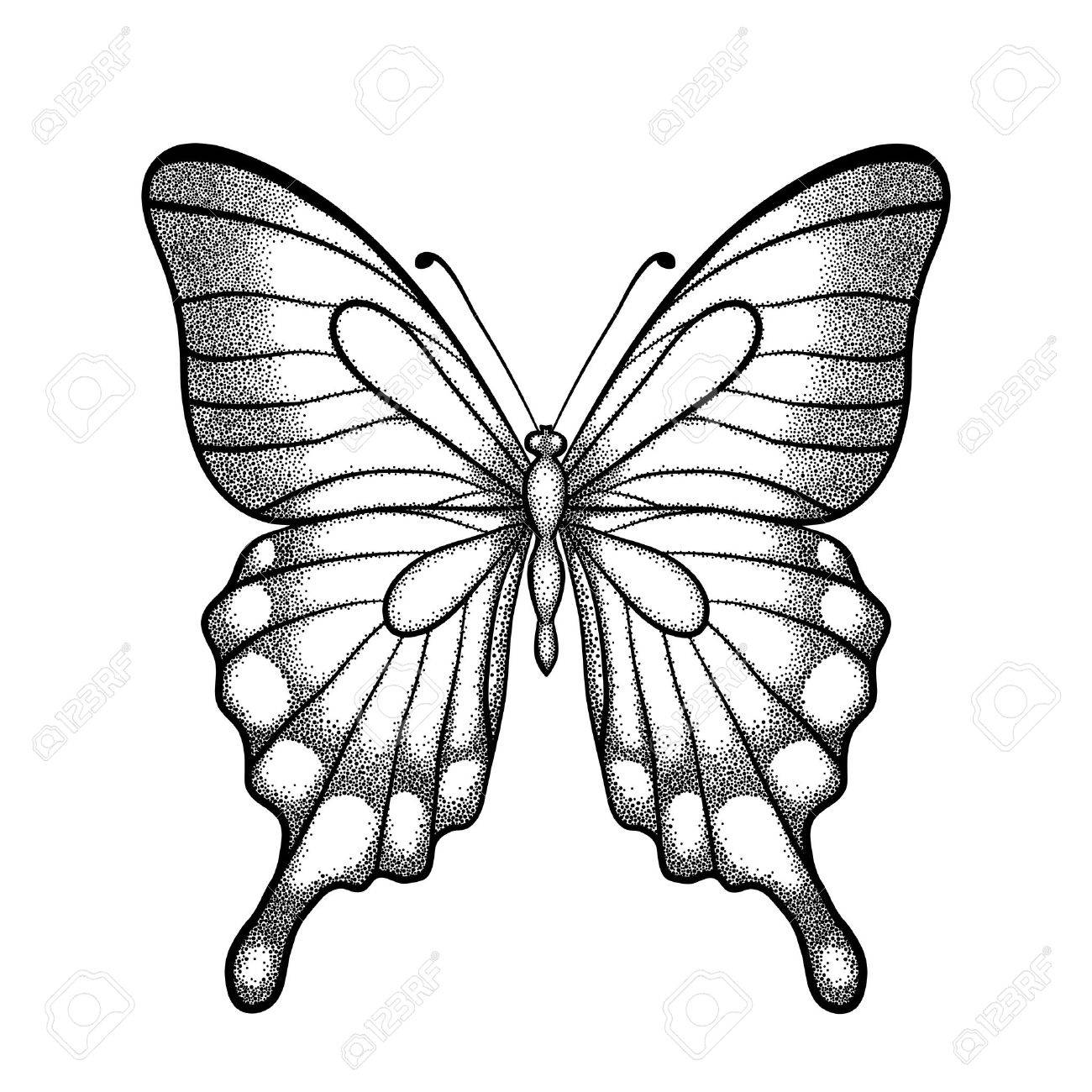 1300x1300 Butterfly And Hand Clipart Black And White Clip Art Images - White Butterfly Drawing
