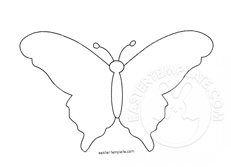 803x581 Black And White Butterfly Outline Easter Template - White Butterfly Drawing