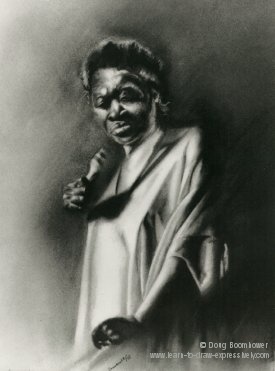 275x371 how to draw hair with white chalk and kneaded eraser - White Chalk Drawings