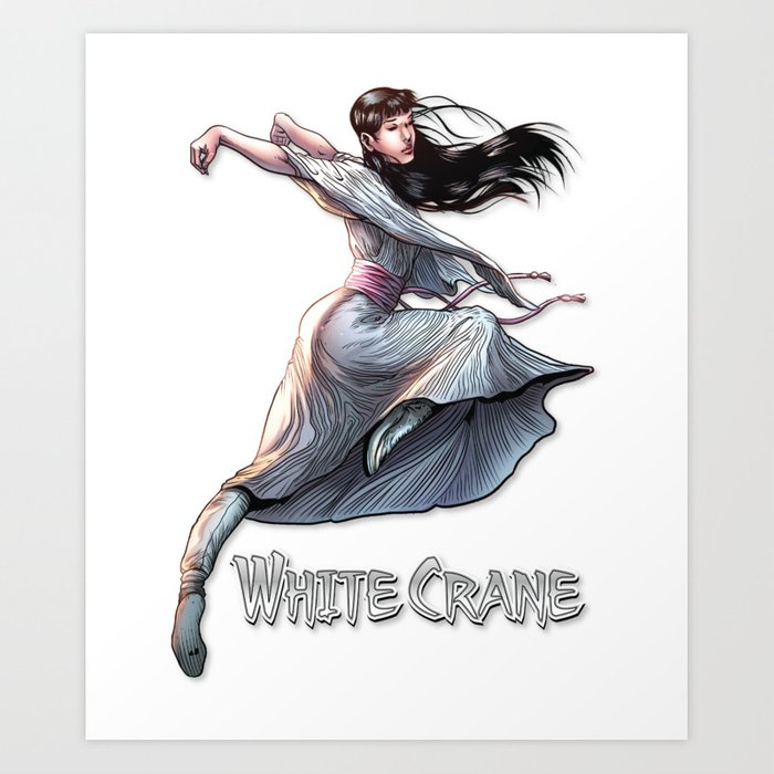 700x700 white crane comic kung fu girl tshirt cute martial arts gift art - White Crane Drawing