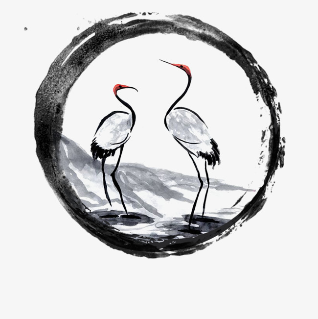 650x651 White Crane Circle Free Png Image - White Crane Drawing