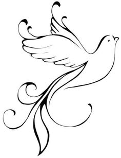 236x307 Holy Spirit Dove Drawing - White Dove Drawing