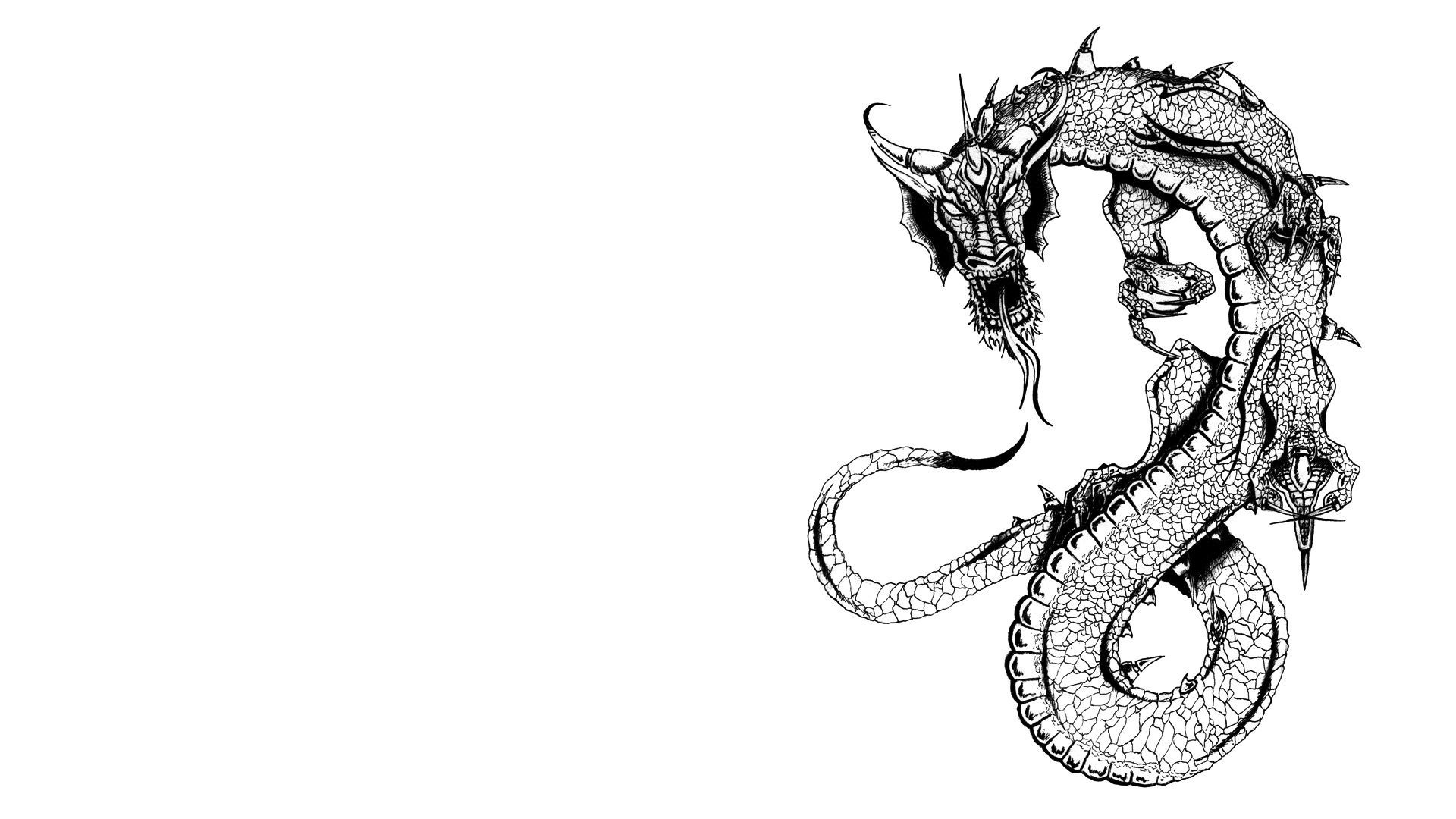 1920x1080 White Dragon Wallpapers On Wallpaperplay - White Dragon Drawing